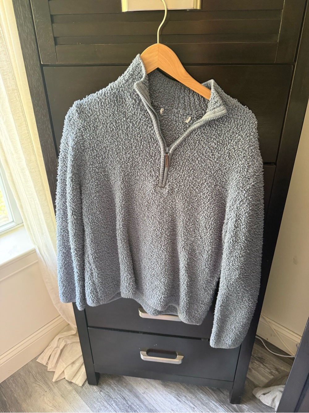 Women's Plush Quarter-Zip Turtleneck Sweater - Light Blue